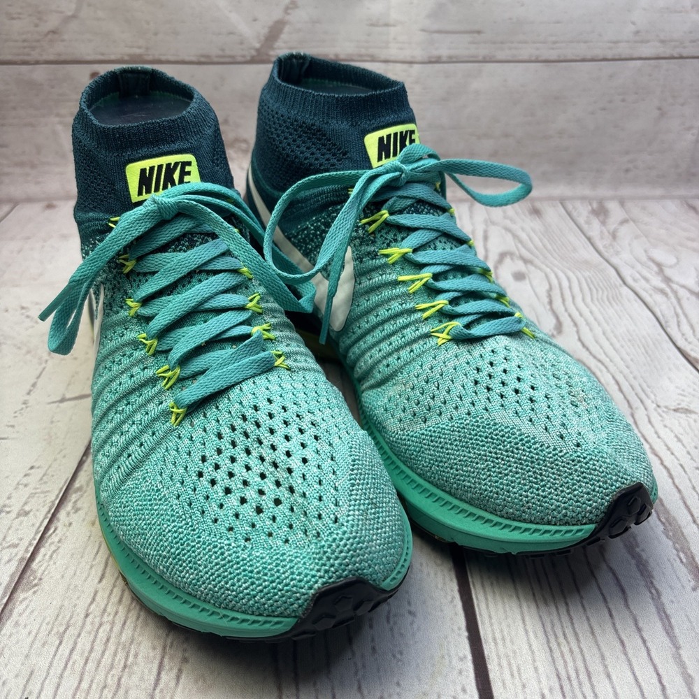 Nike Zoom All Out Flyknit Womens Shoes Clear Jade 845361-313 Size 8 Pull On Shoe